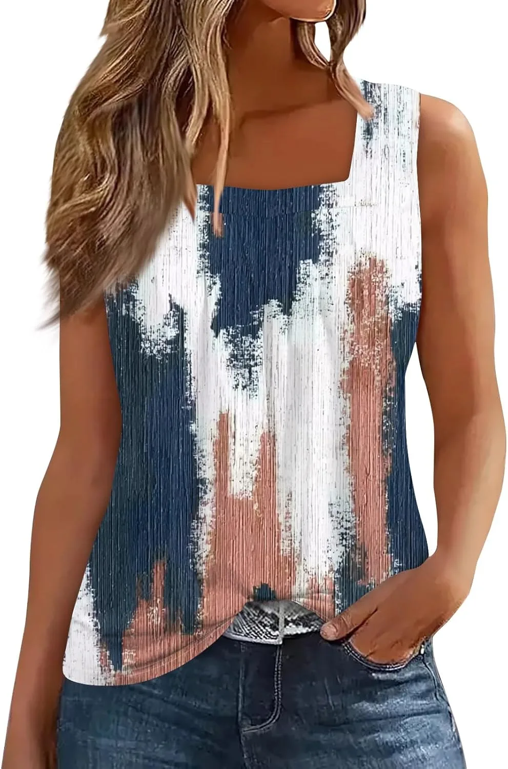 

Летний топ для женщин 2026 с квадратным вырезом и без рукавов UDAUDU