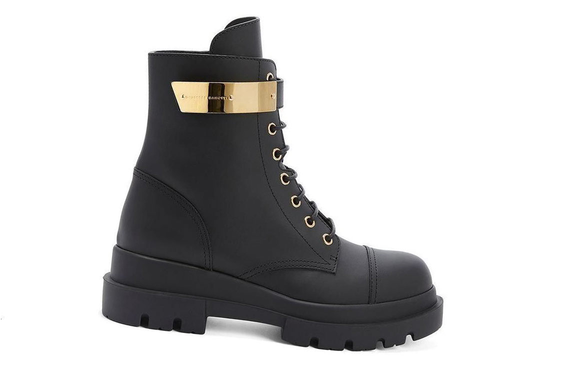 Женские ботинки с пластиной логотипа Alexa 40 мм Giuseppe Zanotti черные — фото 2