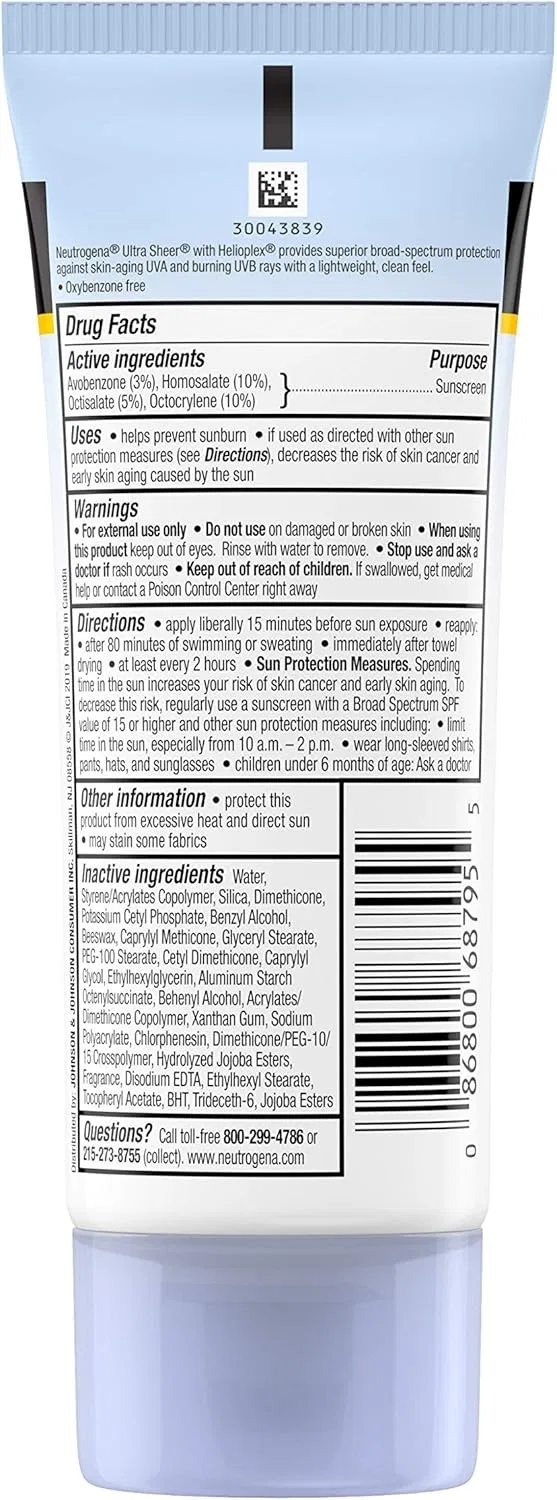 Солнцезащитный крем Neutrogena Ultra Sheer Dry Touch SPF 45, 3 oz — фото 2