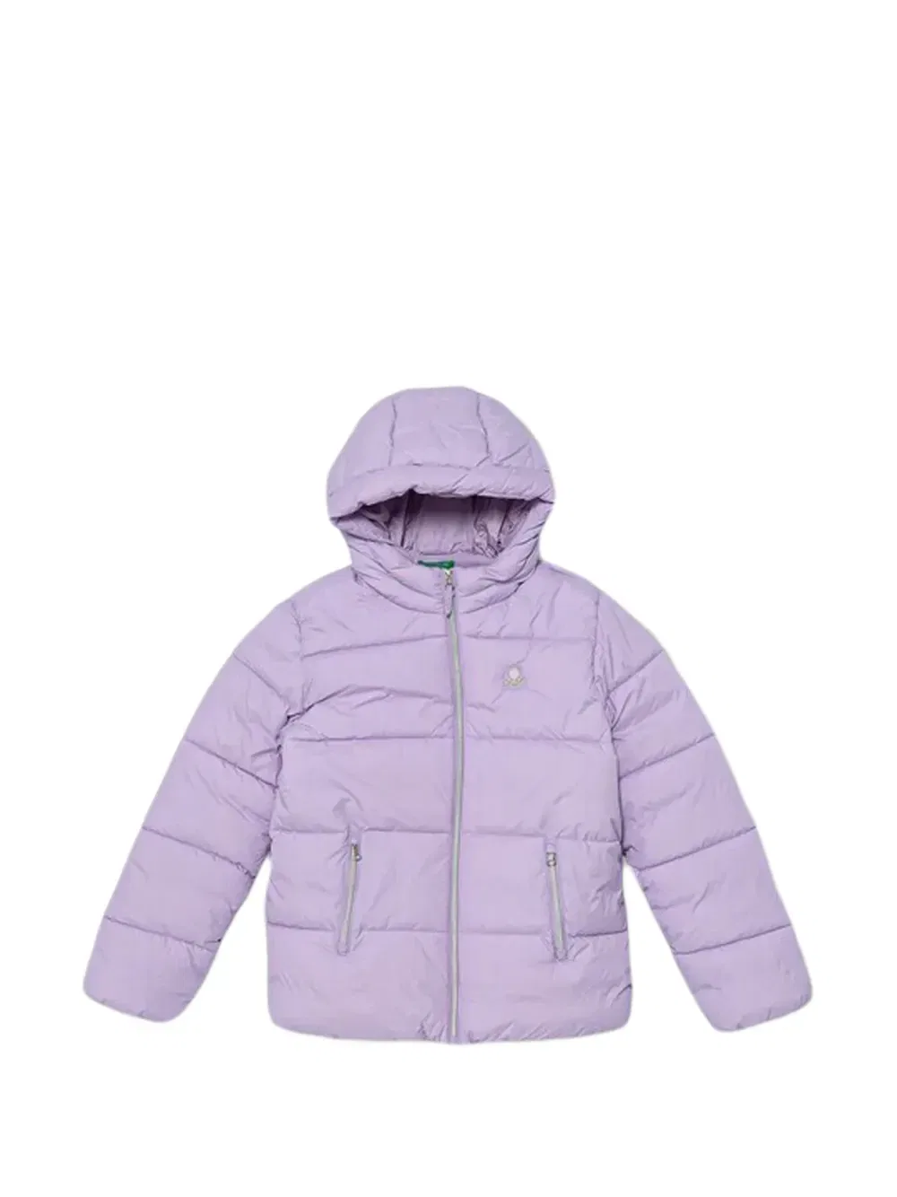 Пуховик с капюшоном Benetton, фиолетовый