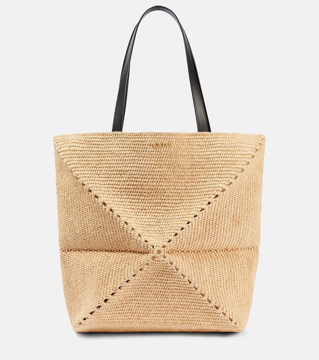 

Складная сумка-пазл Fold XL из рафии Loewe, Natural/Black