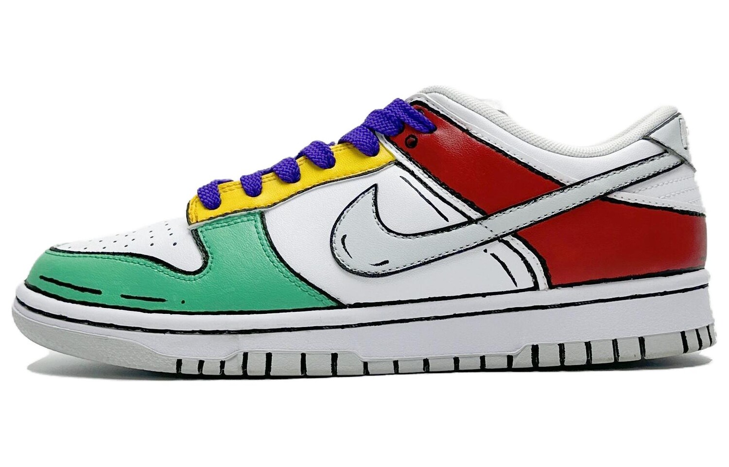 

Кроссовки Nike Dunk Skateboarding Shoes Men Low-top Red/Green, красный