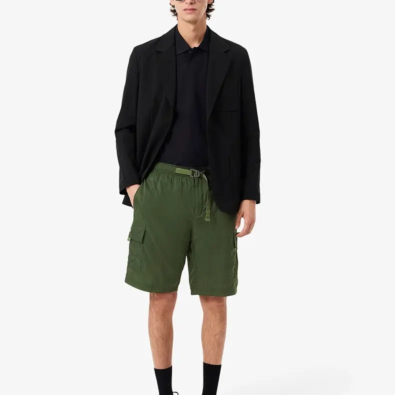 Рипстоп карго шорты LACOSTE, серо-бежевый черный зеленый — фото 4