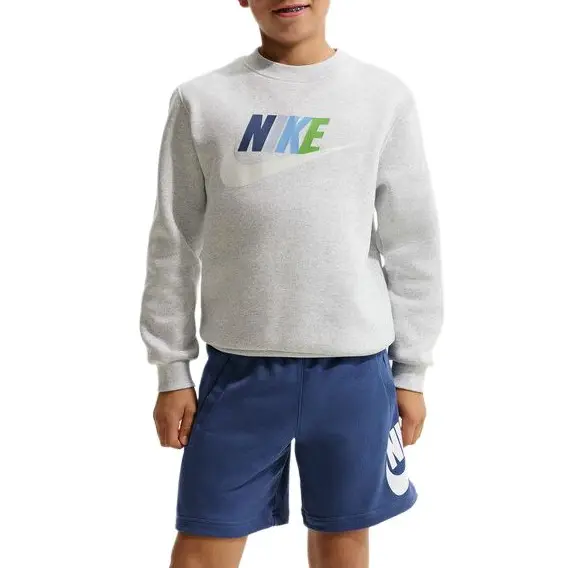 

Свитшот K NSW CLUB FLC CREW LS HBR Kids' Nike, серый