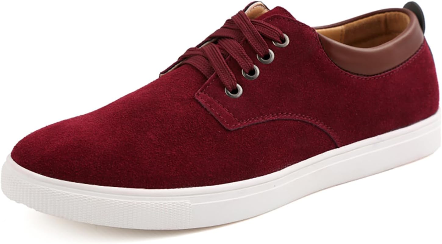 

Мужские низкие кеды NIGXWNS из канваса, шнуровка, искусственная замша, прогулочные лоферы, модные повседневные кроссовки, легкие обувь на плоской подошве, красный