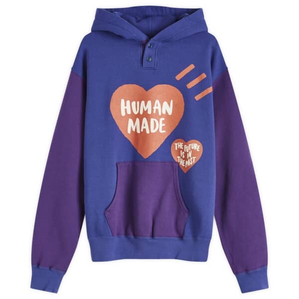 

Толстовка с капюшоном в стиле колор-блок Human Made, синий