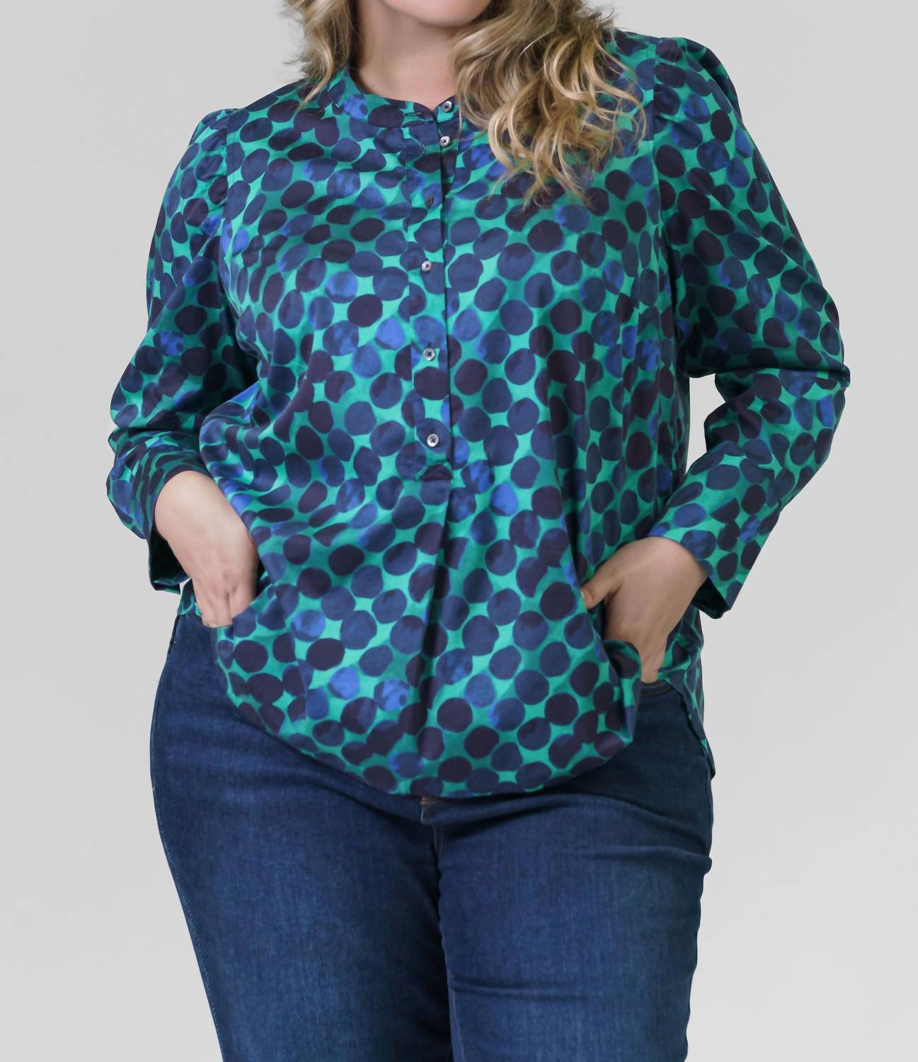 

Топ Ocean Dot, многоцветный зеленый Nic + Zoe, Green Multi