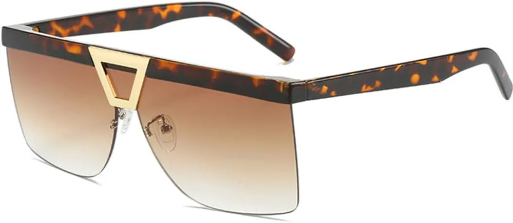 

Персонализированные солнцезащитные очки в полуободковой оправе, универсальные, женские, винтажные, мужские, мужские солнцезащитные очки TYUVIVO, Leopard Brown