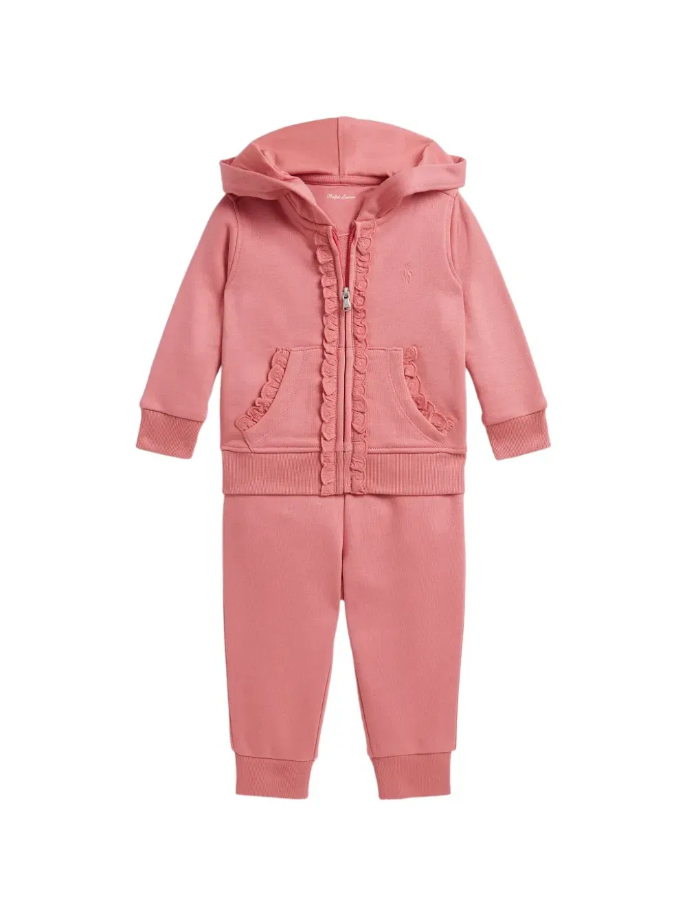 Спортивный костюм с капюшоном и вышивкой Polo Ralph Lauren Kids, розовый