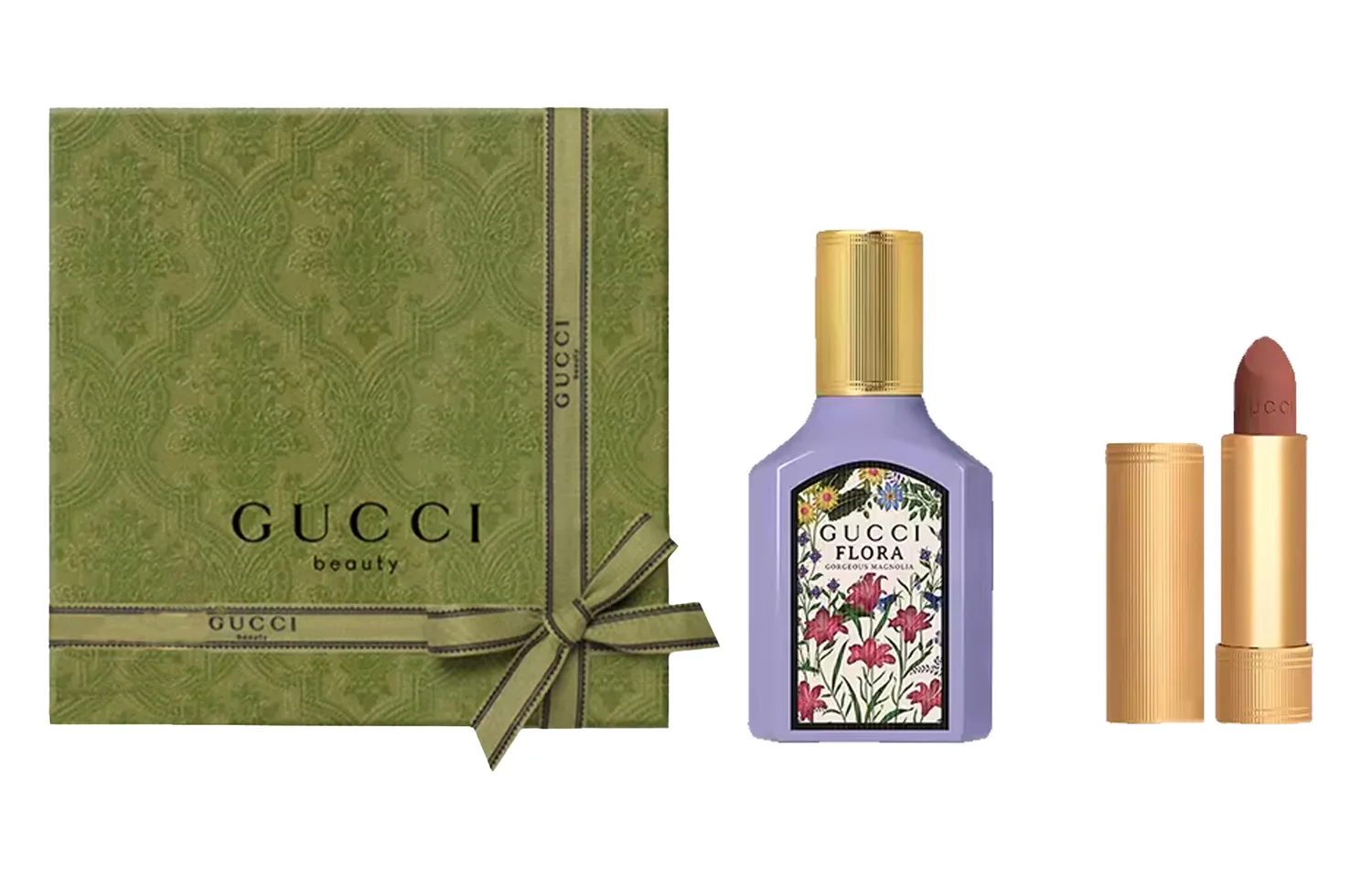 GUCCI Набор одежды с парфюмом и помадой Dreamy Natural Box Perfume Lipstick, Dreamy Magnolia Scent Women's Perfume 50ml+Velvet Lipstick #217 — фото 4