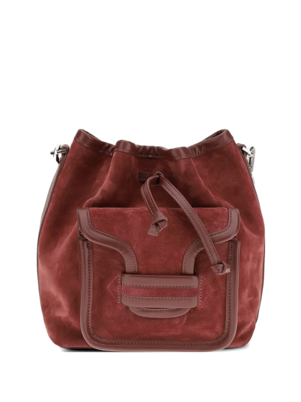 

Макси-сумка Alpha из замши с клапаном и карманами в виде ведра Pierre Hardy, красный