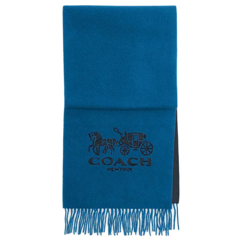 

COACH Кашемировый вязаный шарф унисекс синий, Blue