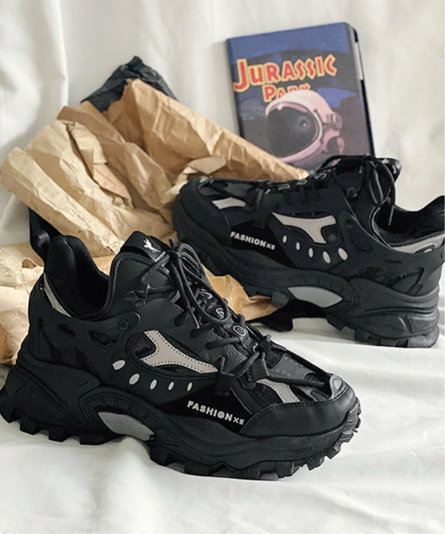 Неравномерные туфли большого силуэта Aimoha Mens, black — фото 2