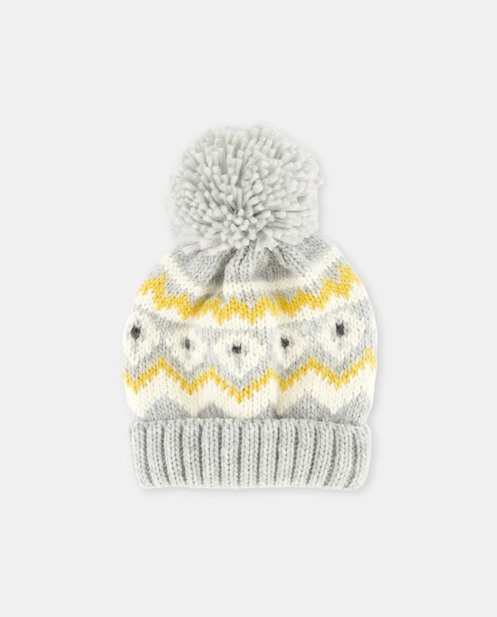 

Детская шапка жаккардовой вязки крупной плотности Kids El Corte Inglés, темно-синий