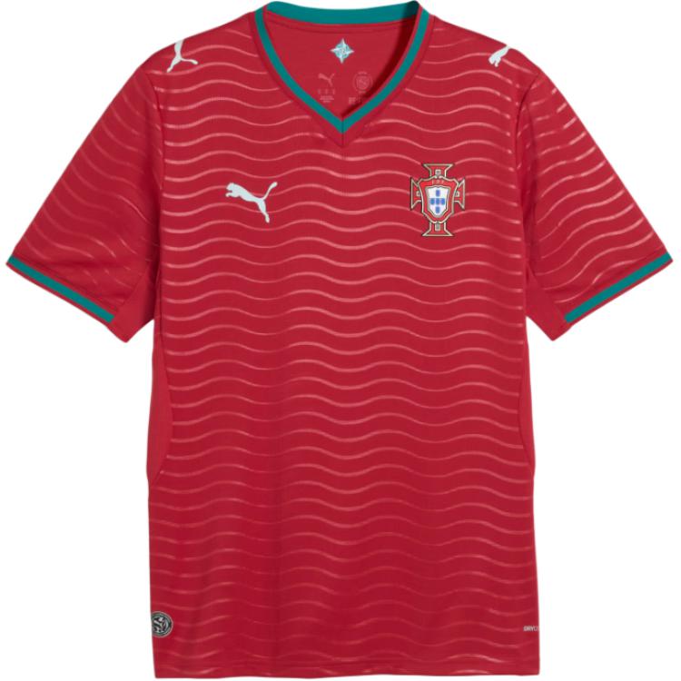 

Мужская домашняя футбольная футболка сборной Португалии сезона осень-зима 2025 Puma, club красный lagoon
