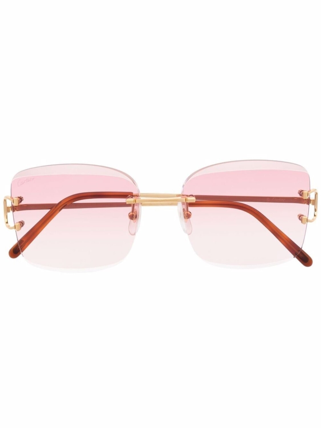 

Cartier Eyewear солнцезащитные очки в квадратной оправе с эффектом градиента, золотистый