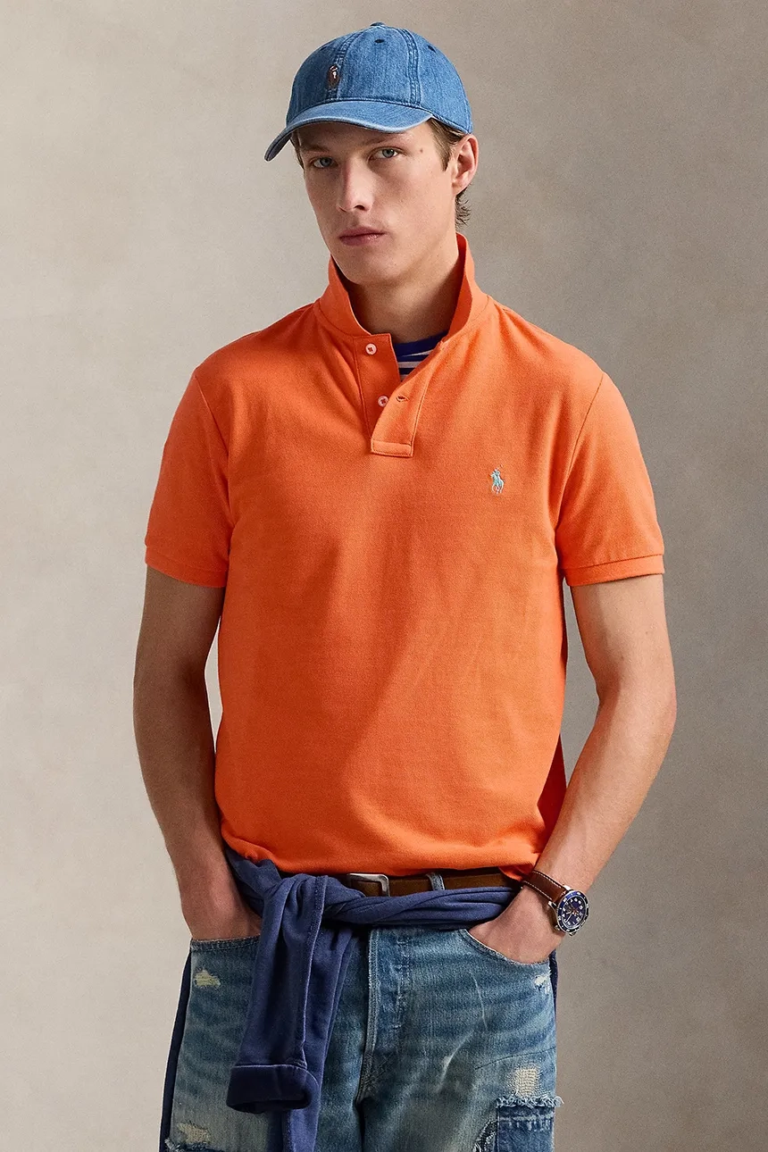 

Хлопковая рубашка-поло Polo Ralph Lauren, фиолетовый