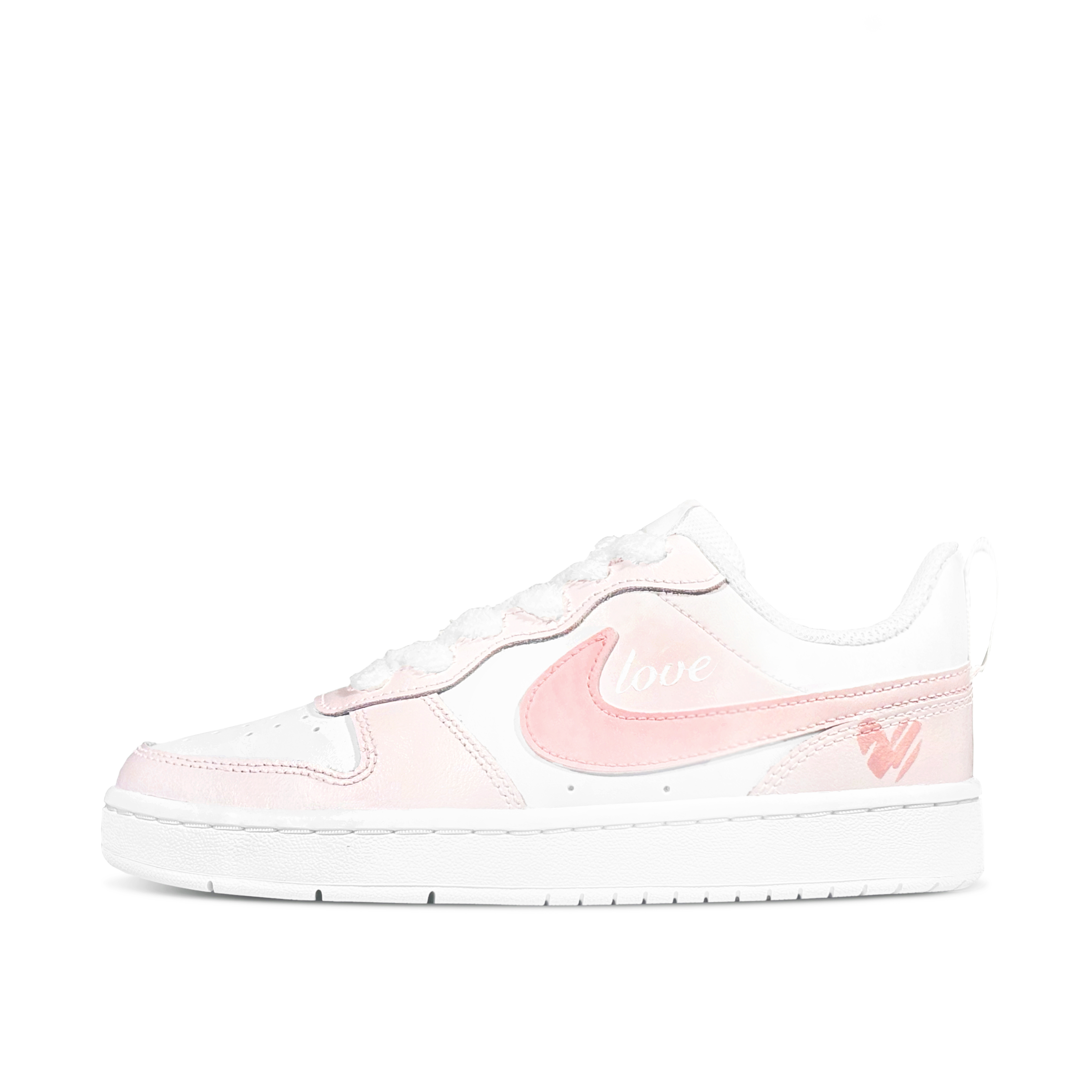 

Nike Детские кроссовки для скейтбординга Court Borough Low 2 Low, розовые, белые, подростковые