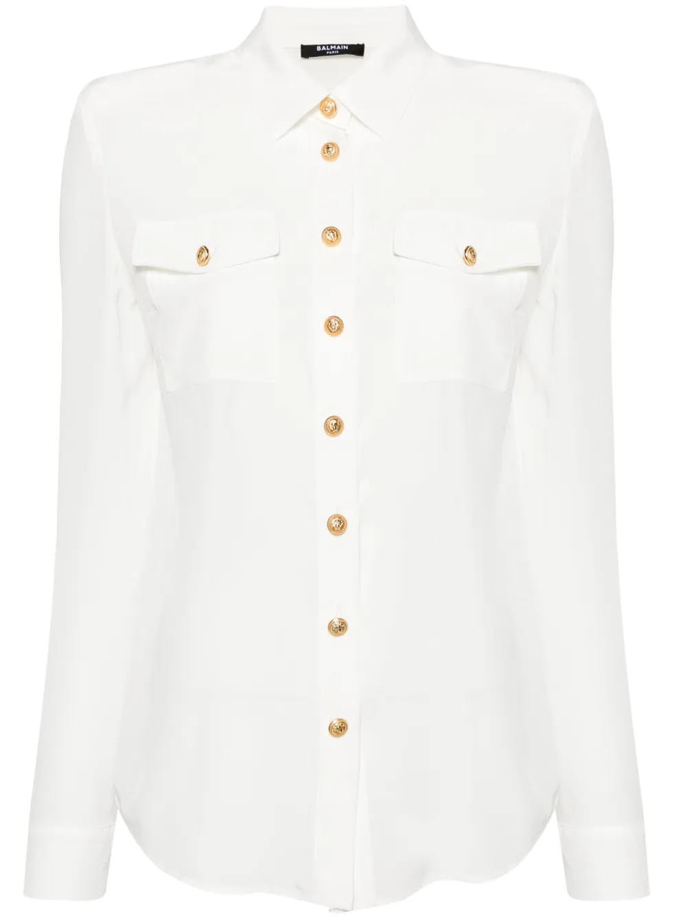 

Шелковая рубашка BALMAIN, белый