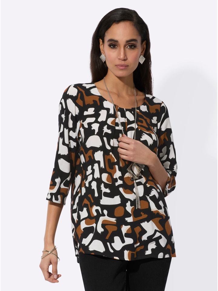 

Блузка с принтом черного и коньячного цветов creation L
