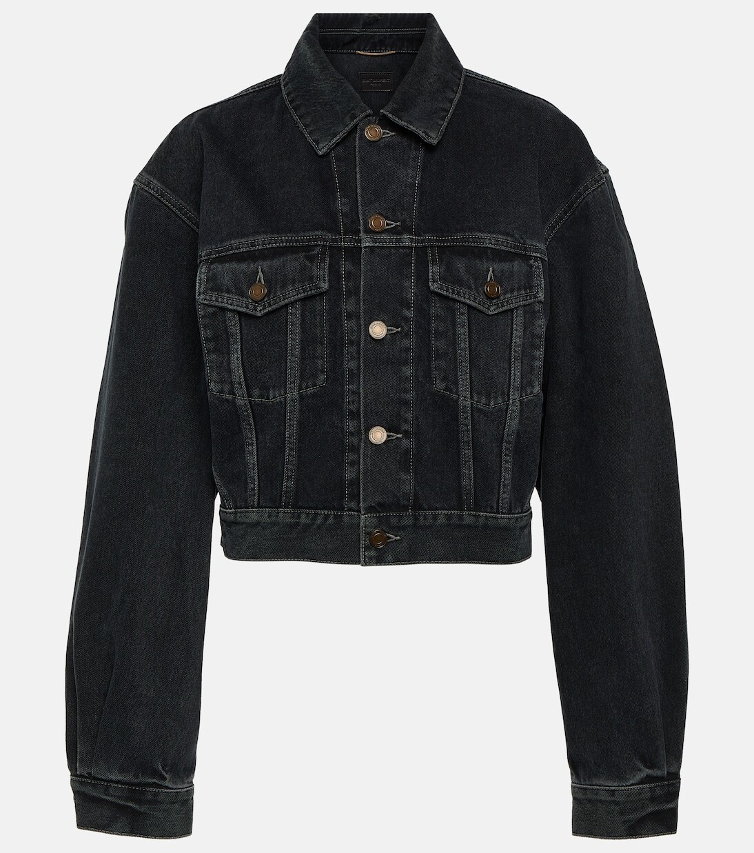 

Укороченная джинсовая куртка Saint Laurent, черный
