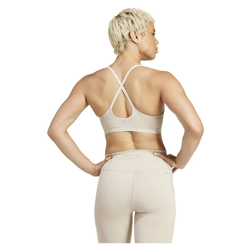 Спортивный бюстгальтер adidas All Me Low Impact, бежевый — фото 2