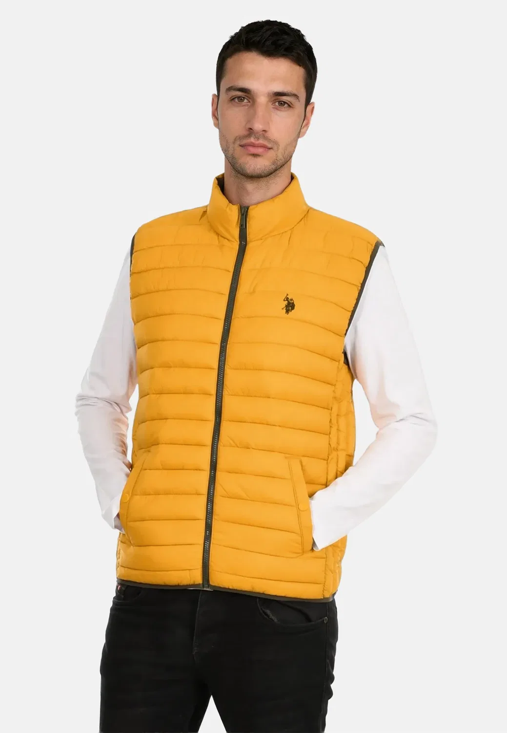 Стеганая жилетка, U.S. Polo Assn., горчичный — фото 2
