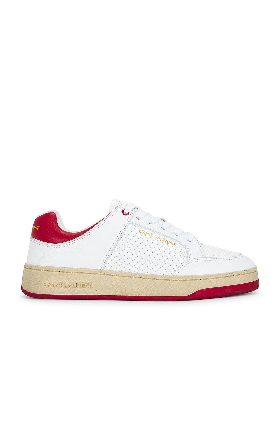 Низкие кроссовки SL61 Saint Laurent, цвет Blanc & Vintage Red