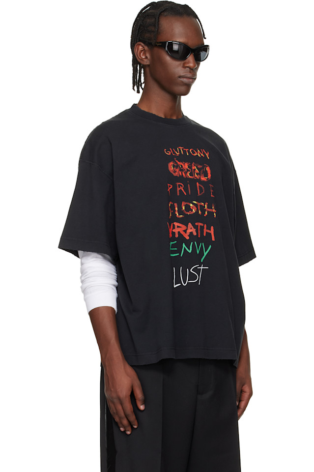 Vetements Черная футболка "7 грехов" — фото 2