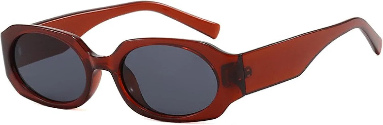 

Небольшие популярные модные солнцезащитные очки для женщин, в стиле ретро, ​​для мужчин, с градиентным покрытием и защитой от УФ-излучения UV400 TVTBBVV, Red Black