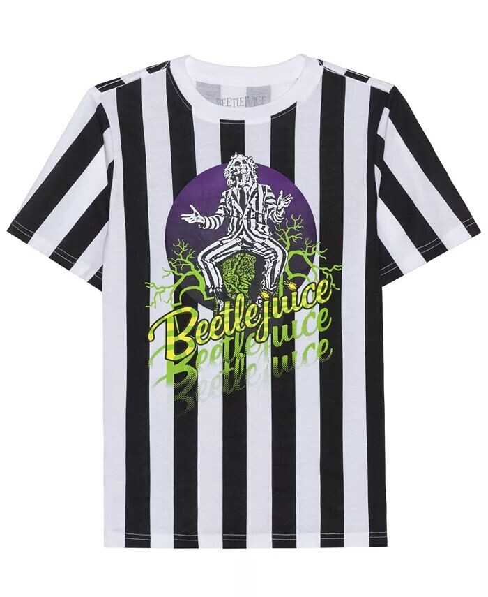 

Футболка с короткими рукавами и рисунком для мальчиков Beetlejuice Big Boys Hybrid, белый