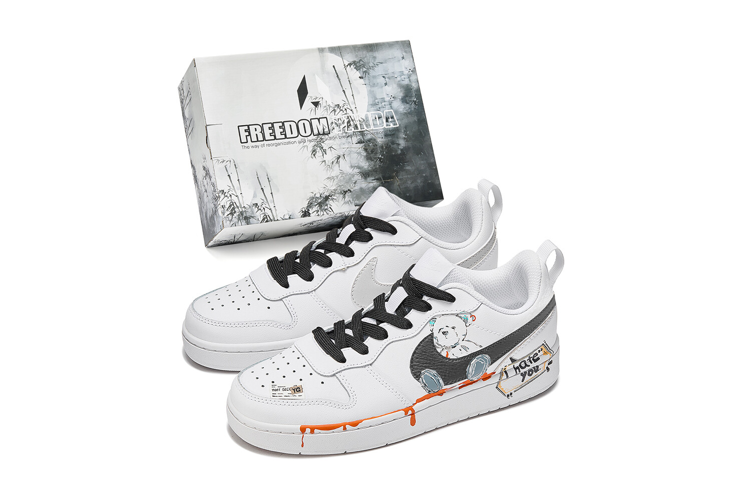 

Кроссовки Nike Court Borough Skateboarding Shoes Women's Low-top Orange/White, оранжевый/белый/голубой