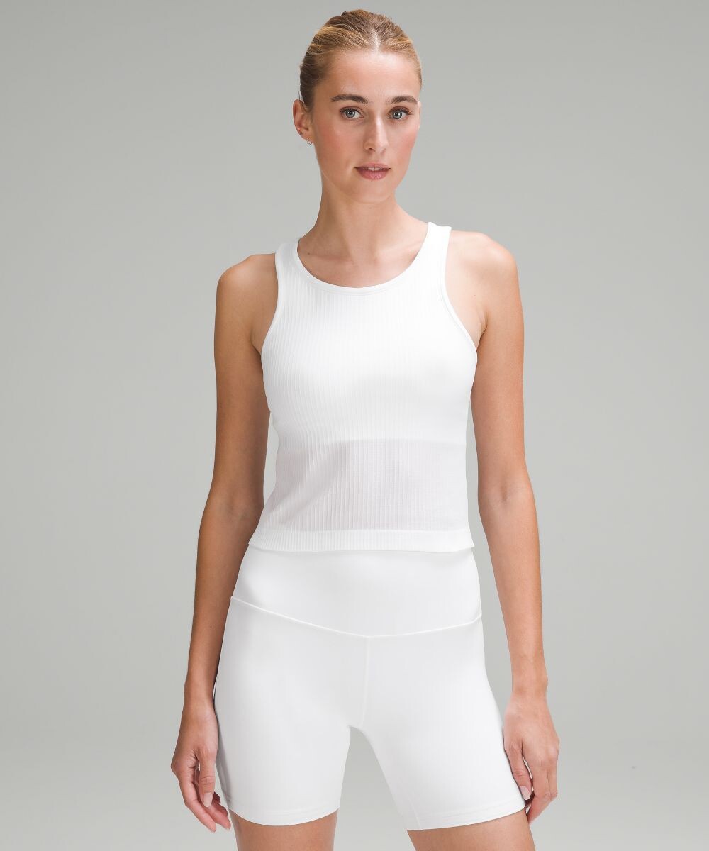 

Укороченная майка с открытой спиной Ebb to Street Lululemon, белый