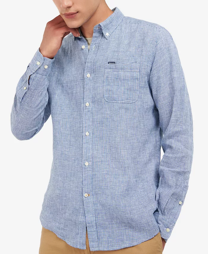

Рубашка Linton Linen Tailored Barbour, синий