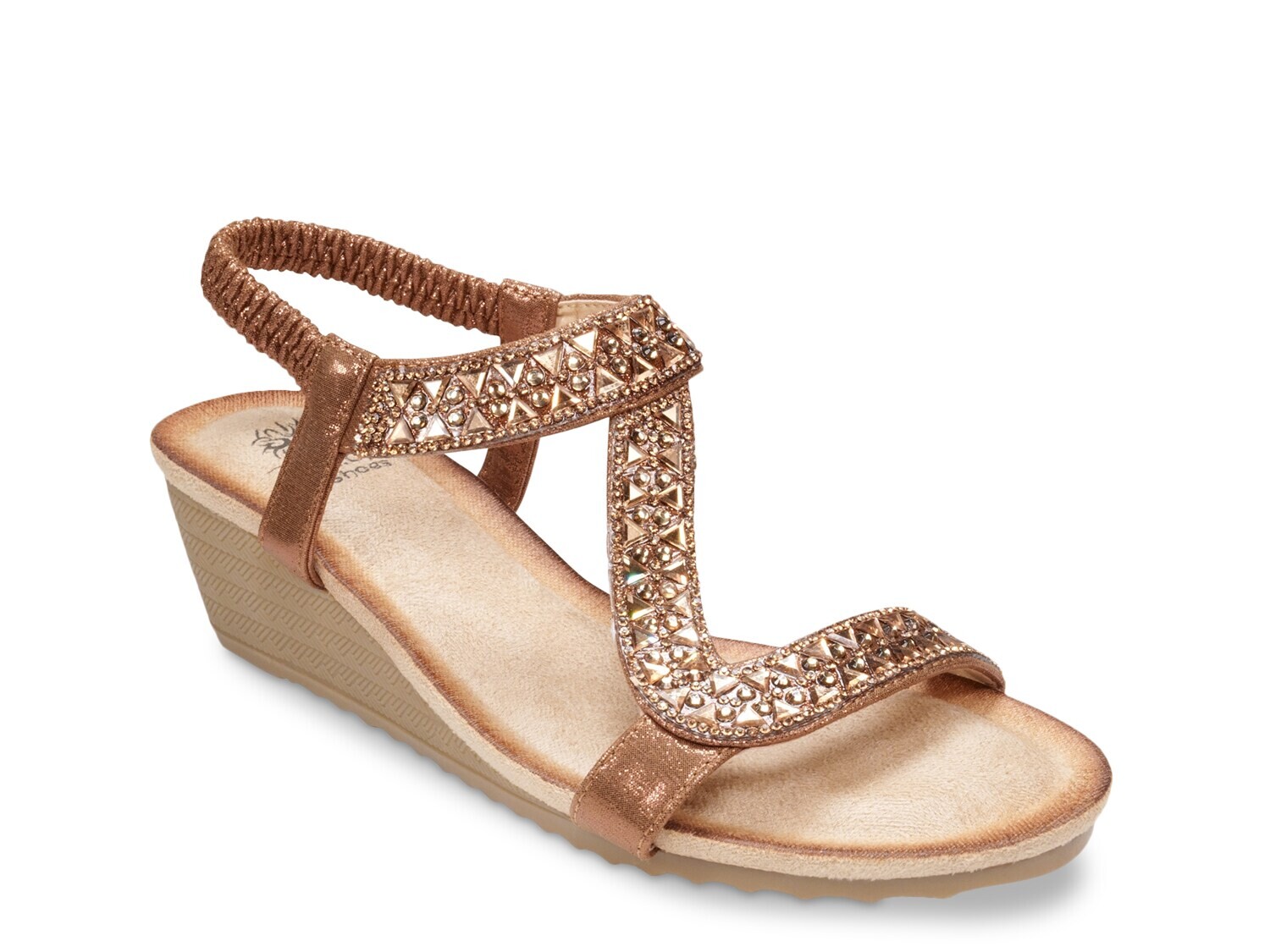 

Сандалии GC Shoes Dua на танкетке, коньячный