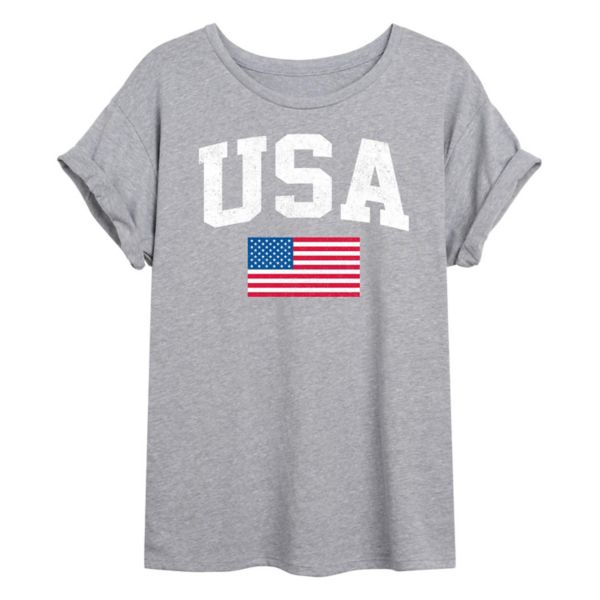 

Футболка oversize с флагом США для подростков Unbranded, серый