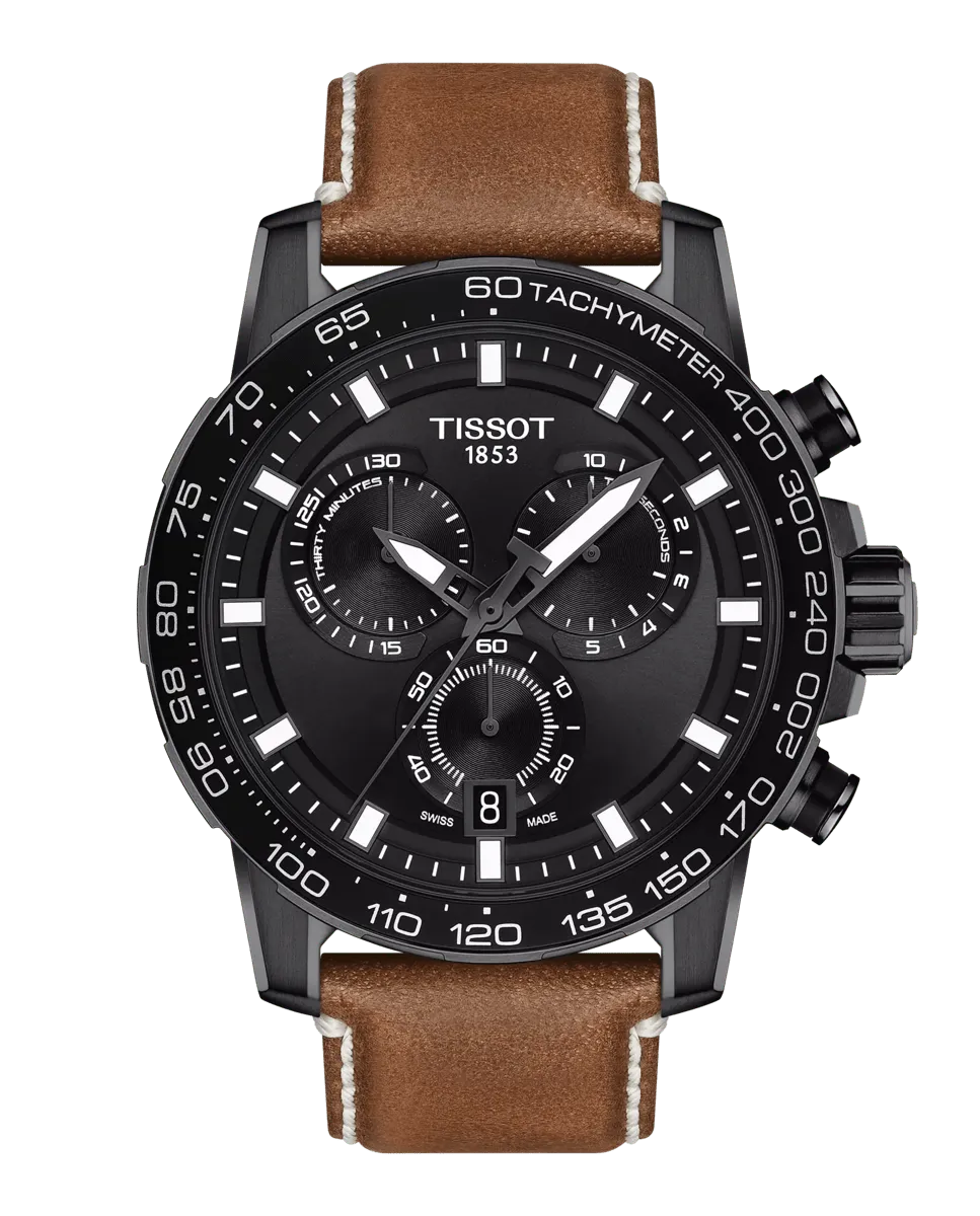 

Мужские часы коллекции Super Sport из коричневой кожи Tissot, коричневый