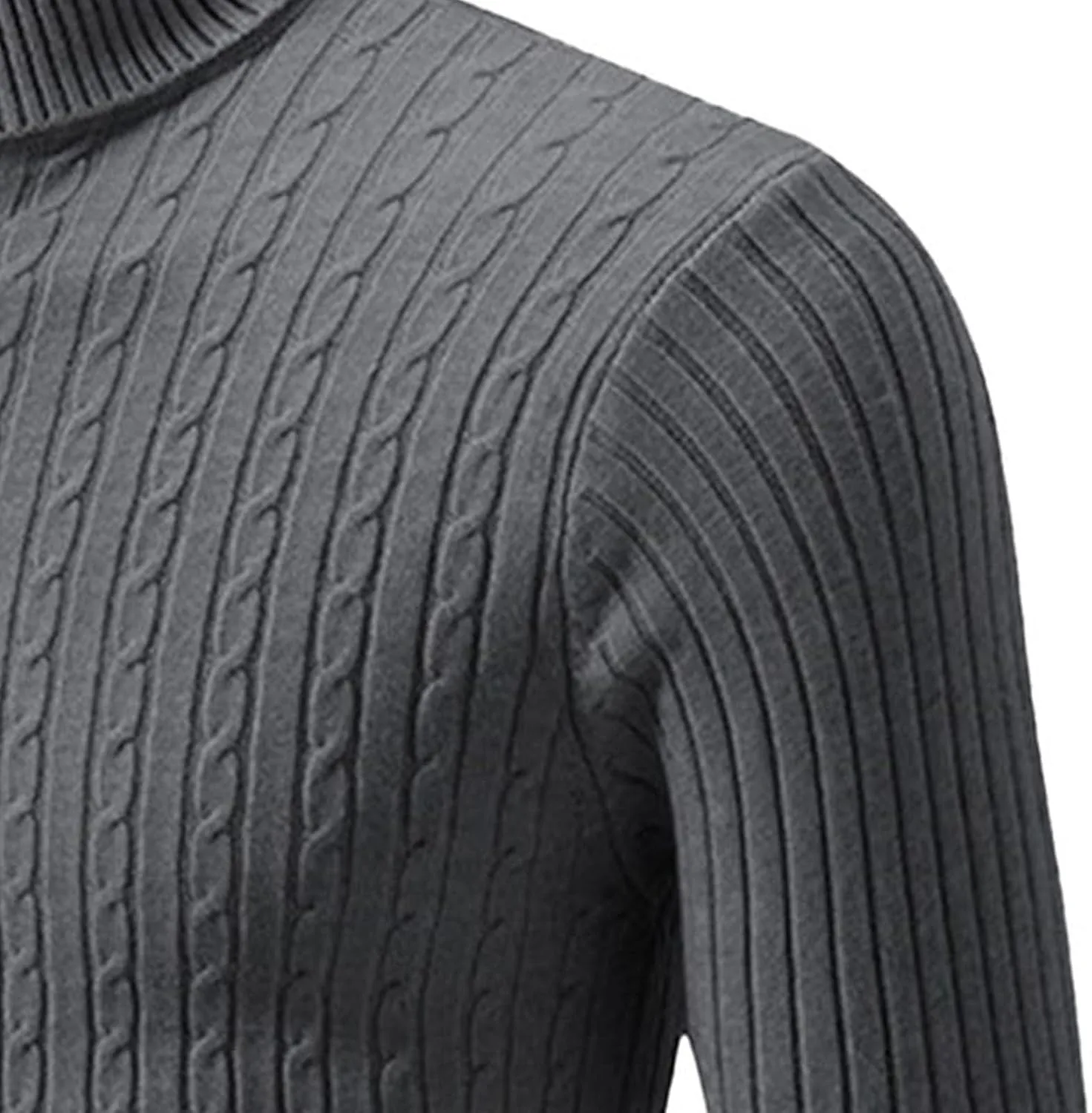 Толстовка с воротником-стойкой для мужчин Casual Twisted Knitted Pullover Sweaters Slim Fit — фото 4