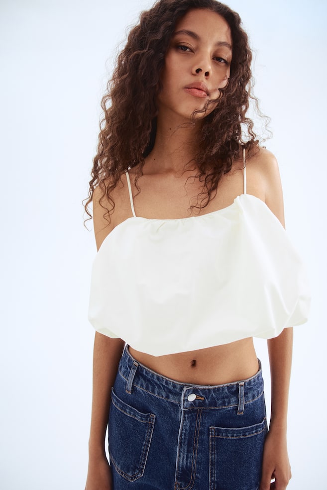 

Топ на бретелях с подолом-баллоном H&M, белый