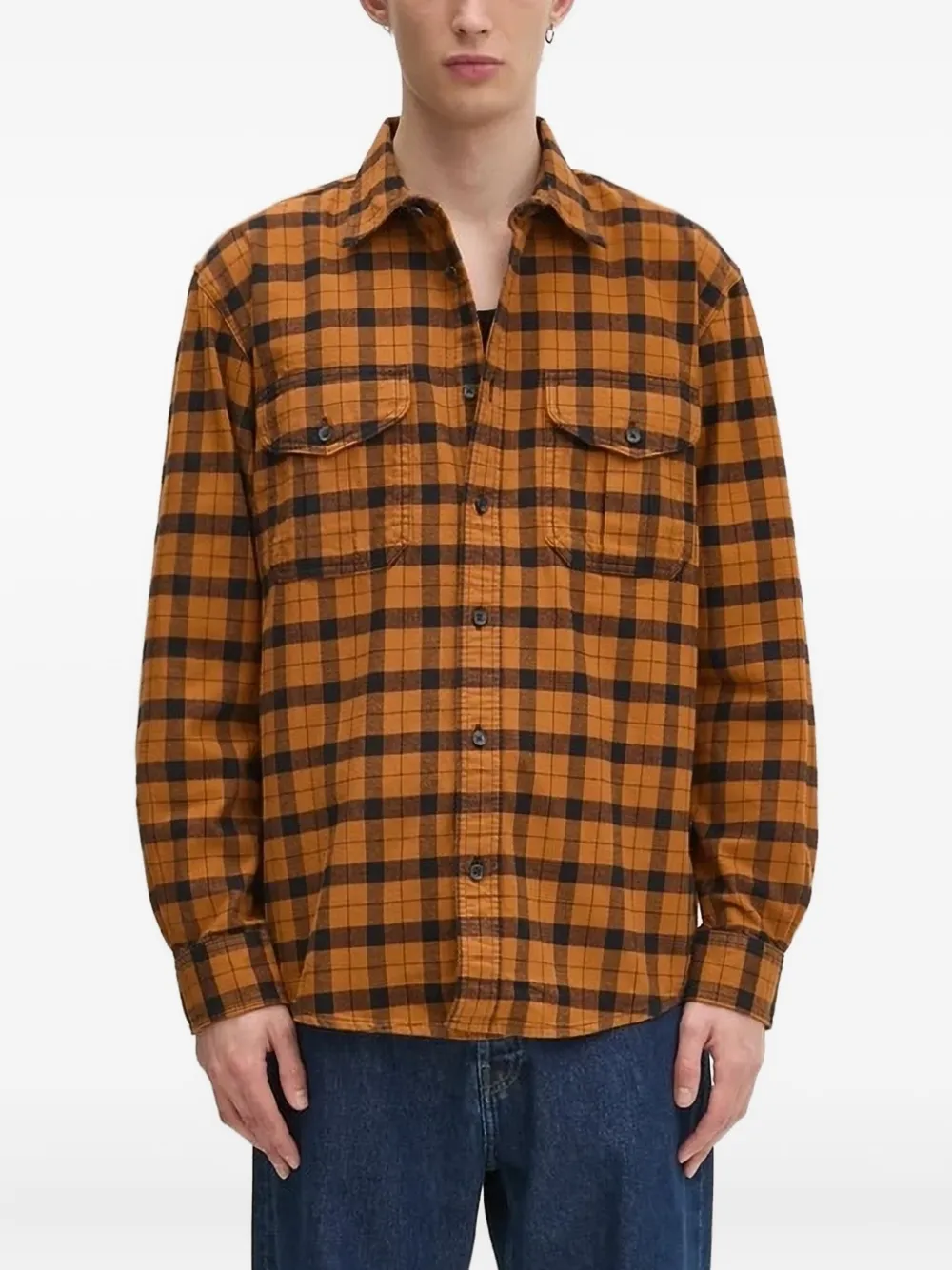 

Рубашка в клетку с карманами Filson, оранжевый