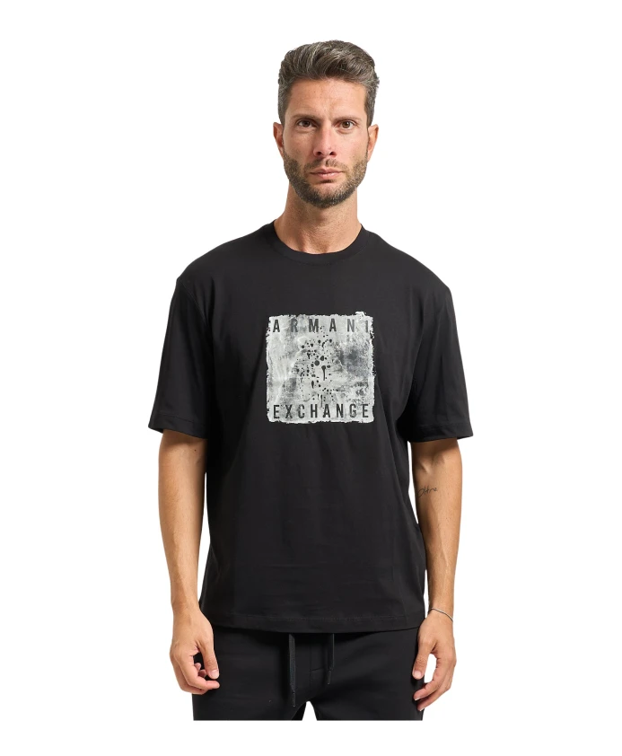 

Черные футболки и поло с логотипом. Armani Exchange, черный