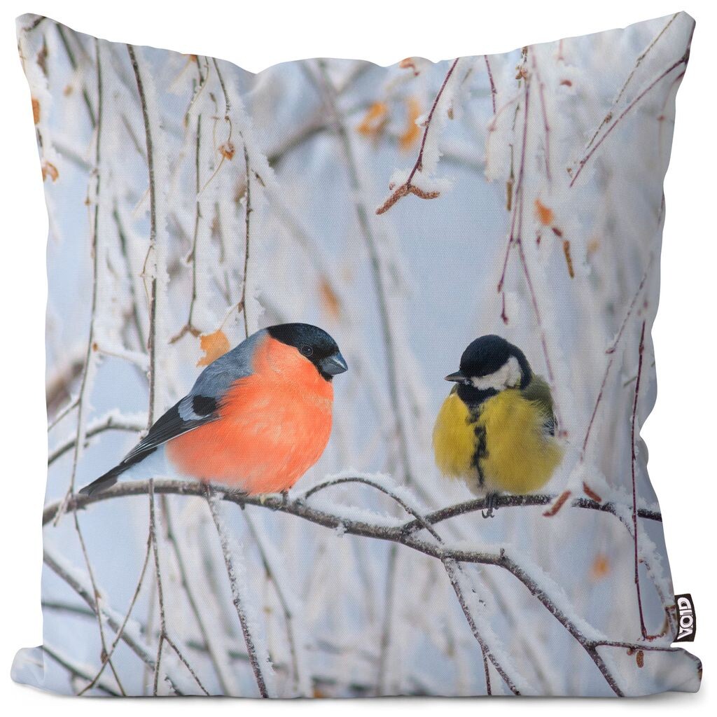 

VOID Снегирь Blue Tit Bird Чехлы для подушек Полиэстер Водонепроницаемая подушка для улицы и дома Размер: 60 x 60 см