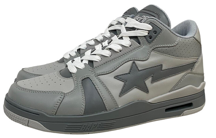 

Кроссовки A BATHING APE Clutch STA Leather Sneakers, серый