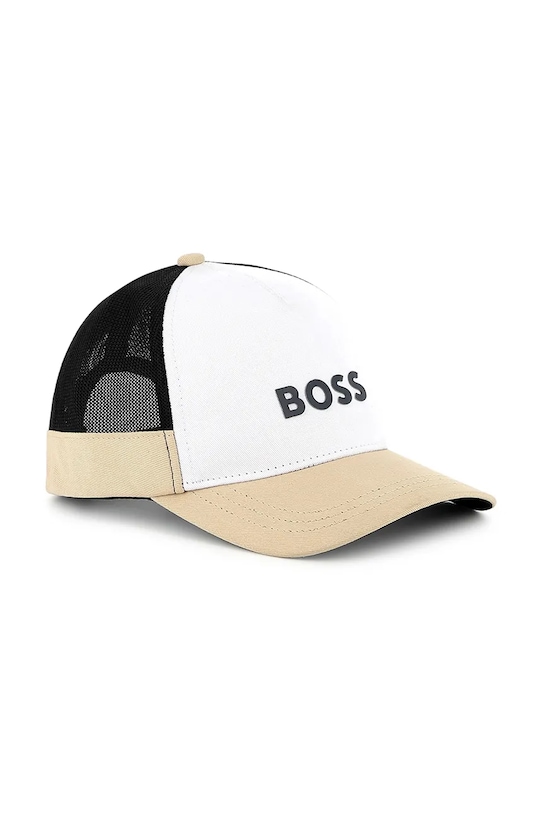 

Детская хлопковая кепка с козырьком Boss, бежевый
