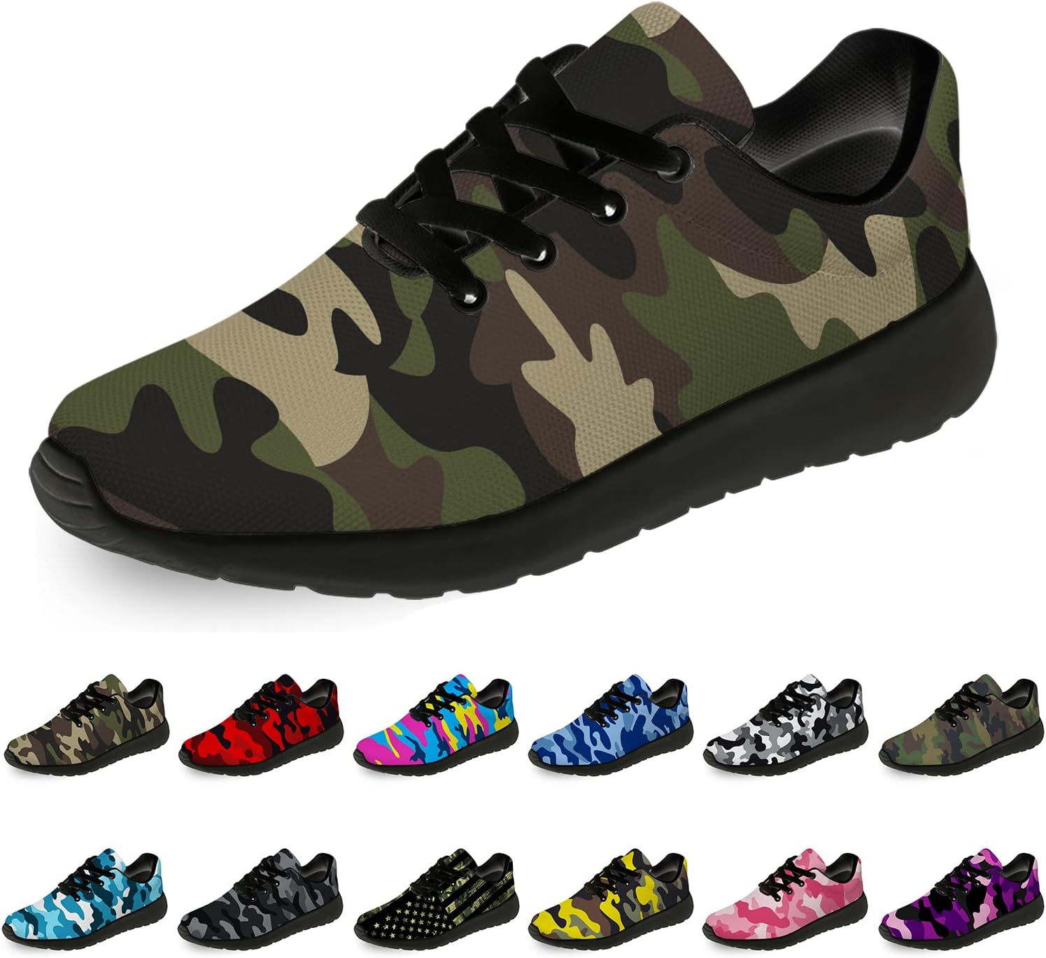

Кроссовки Horethy унисекс с камуфляжным принтом для женщин и мужчин, дышащие и легкие, для любых случаев, мультиколор