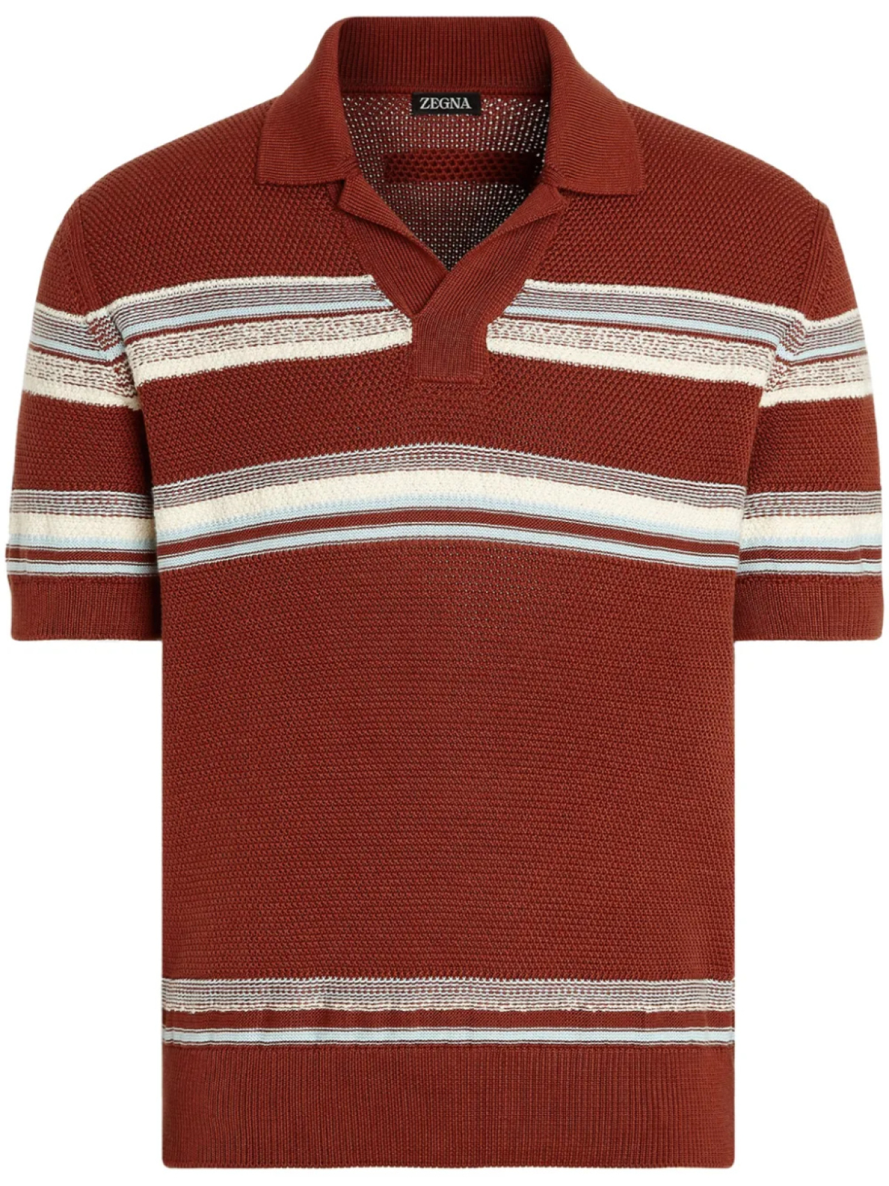 

Zegna рубашка поло в полоску, красный