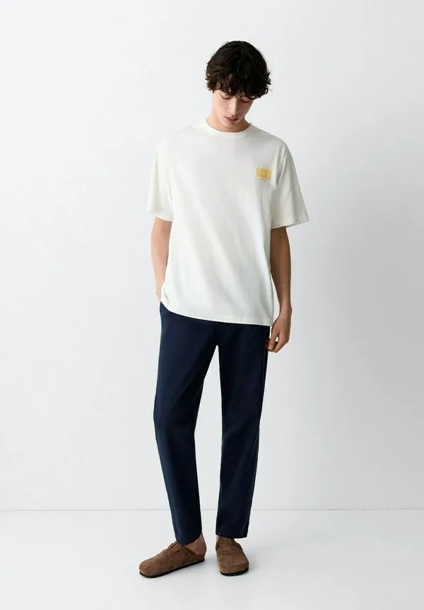 Футболка с принтом для подростков, кремового цвета Mango Kids, Off-White