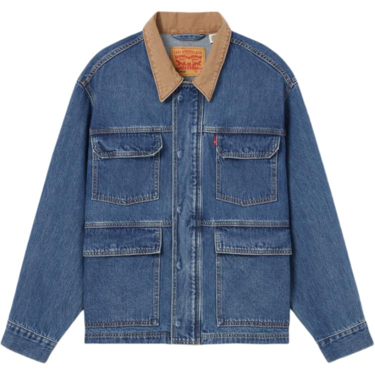 

Levis Джинсовая куртка мужская детройтская постиранная синяя, Detroit Washed Blue