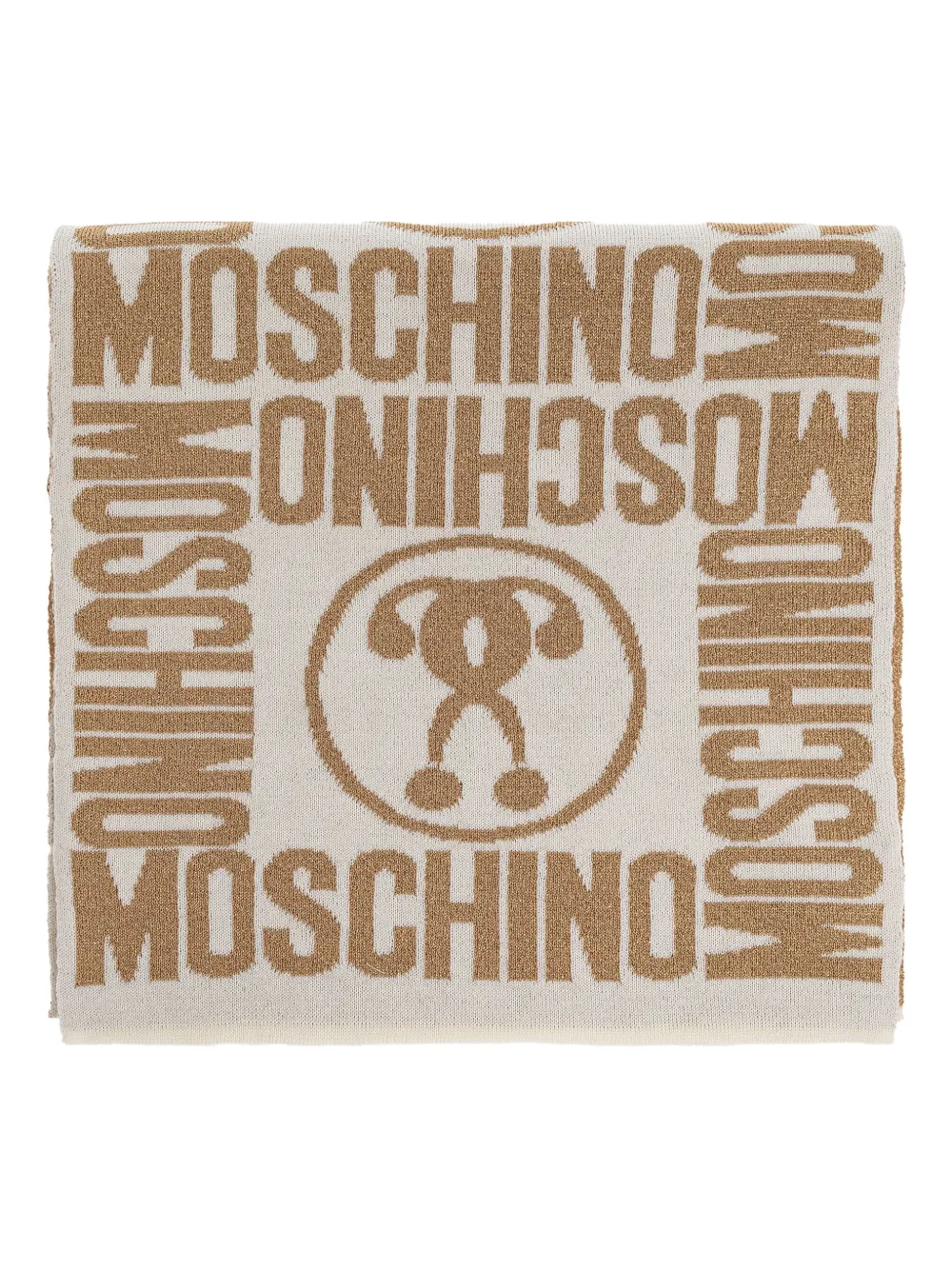 

Шарф с логотипом в виде плюшевого мишки Moschino, нейтральный