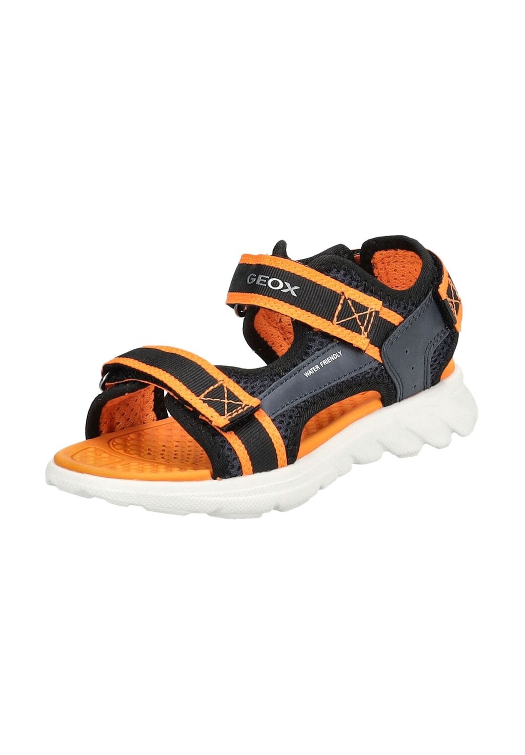

Сандалии из искусственной кожи и сетки GEOX, цвет Navy Orange